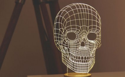 Flat Skull LED Lamp Looks 3D