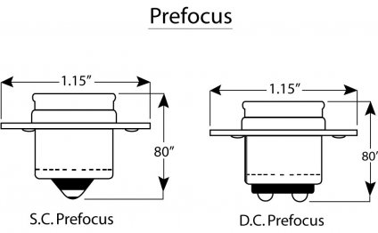 P or Pre-focused lamp base and