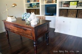 table centered in office