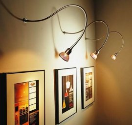 show lighting effects showcasing item on a wall