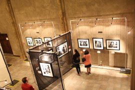 Display illumination in a skill gallery illuminating photographs