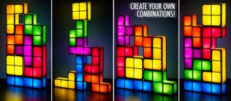Four example tetrimino combinations of this Tetris Light.