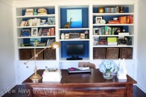 office at home bookshelf storage space