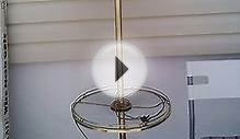 Antique Brass Floor Lamp with Glass Table/Tray Reading