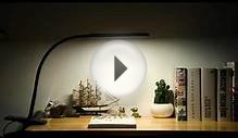 SuwaSWE Black Desk Lamp Clamp Eye Care LED Reading Light